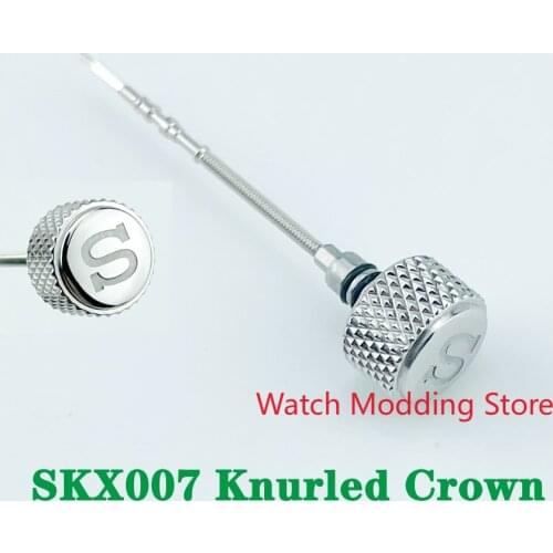 Fit For 7S26 NH35/36 NE15 4R36 6R15 Movement High Quality SKX007 Knurled Crown Signed 'S' Mod Parts Polished Finish