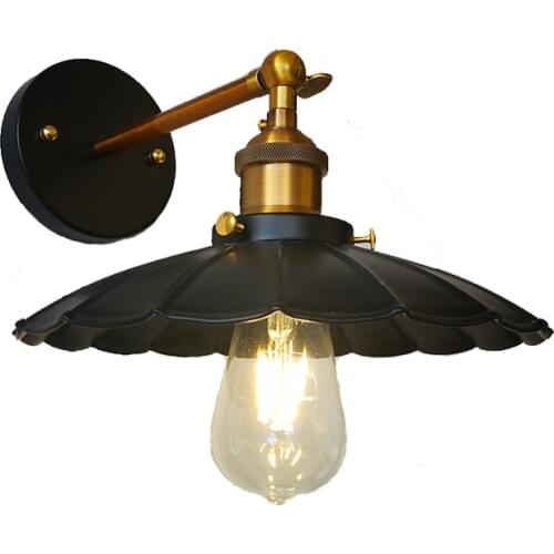 Industrial Wind Retro Creative Single Head Small Black Skirt Small Umbrella Wall Lamp