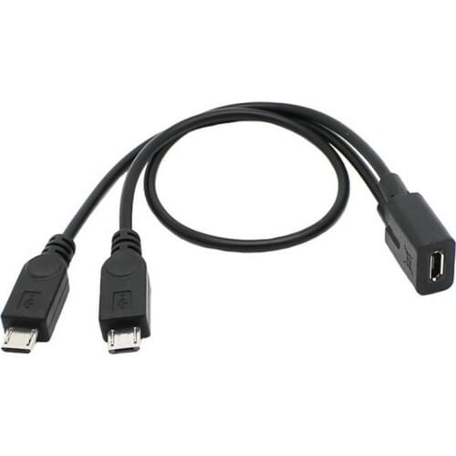 Micro USB 2.0 Splitter Y 1 Female to 2 Male Data Charge Cable Extension Cord For phone Camera High Quality sync data cable