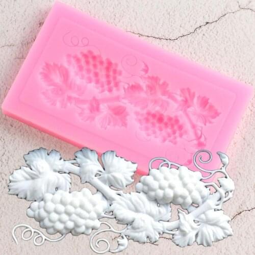Grape Leaves Cake Border Silicone Mold Cupcake Topper Fondant Cake Decrating Tools Cookie Baking Candy Chocolate Gumpaste Moulds