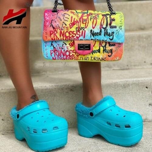 NAN JIU MOUNTAIN 2021 Woman Bag Fashion Graffiti Chain Buckle Shoulder Bag High Quality Small Square Bag