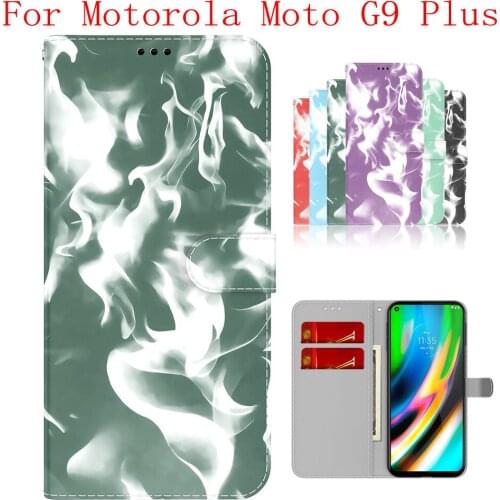 Sunjolly Case for Motorola Moto G9 Plus Wallet Stand Flip PU Phone Case Cover coque capa Motorola Moto G9 Plus Case Cover