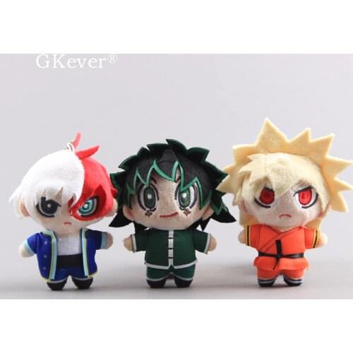 My Hero Academia Mascot Plush Toy 3 Styles Midoriya Izuku Todoroki Shoto Bakugou Katsuki Mini Soft Dolls Kids Gift