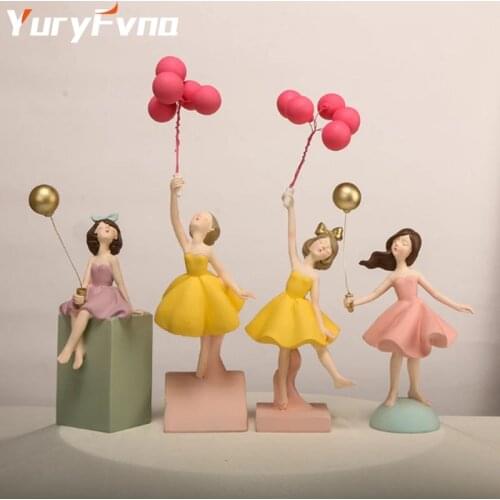 Banksy Balloon Girl Decoration Modern Art Sculpture Worker Flying Balloons Girl Figurine Home Decoration Accessory Gifts