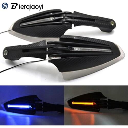 2pcs Motorcycle Hand guards LED 22mm 7/8'' Handguards with Amber LED Turn Signals Falling Protector for Ducati Honda Yamaha KTM