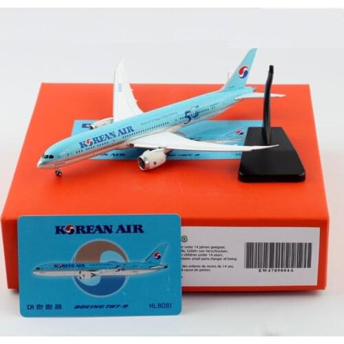 1:400 Scale 50th Anniversary Korean Airways B787-9 Airline Model with Base Alloy Aircraft For Collectible Souvenir Show Gift Toy