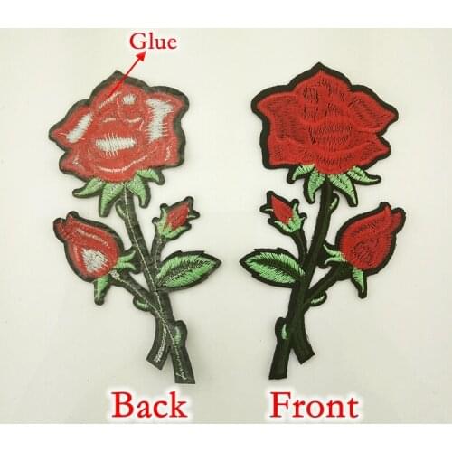 1PCS 3D Embroidered garment Patch applique Iron-on/Sew-on Patch Rose Flower Clothes Sticker for wedding Clothing Accessories