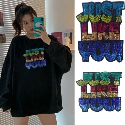 10pcs/lot Sew Large Sequin Embroidery Patch T-shirt Sweater Down Jacket Clothing Decoration Backpack Accessories Applique