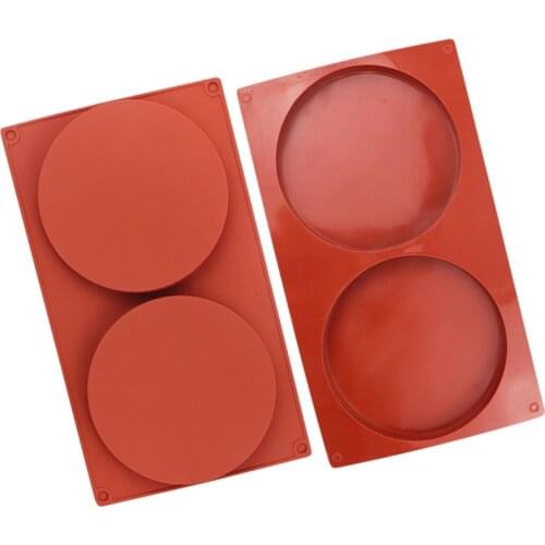 2 Cavity Disc Silicone Cake Mould Kitchen Baking Tools Large Round Silicone Chocolate Mould