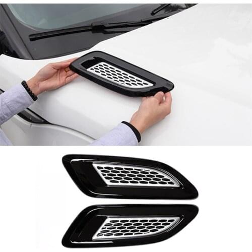 2pcs ABS Black Silver Slat Air Vent Outlet Cover Trim For Land Rover Discovery 4 Freelander 2 For Range Rover Evoque Sport
