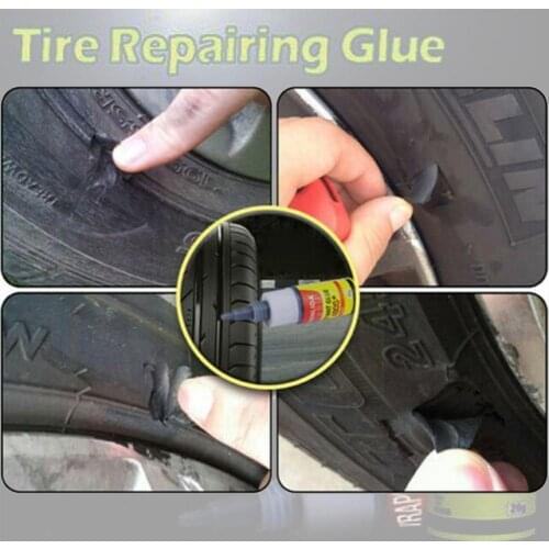 20ml Car Tire Repair Glue Black Strong Quick Drying Glue Repair Tire Rubber Glue Adhesive Mighty Q5A9