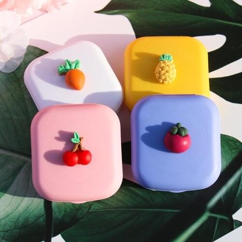 2020 Fruit Glasses Cosmetic Contact Lenses Box Contact Lens Case for Eyes travel Kit Holder Container Travel Accessaries