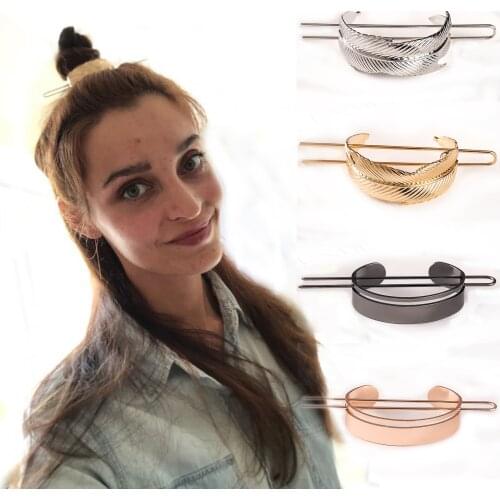 2020New Minimalist Hair Stick Boho Hair Accessories Metal Gold Color U-Shaped Bun Holder Vintage Bun Cage Hairstyle Design Tools