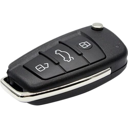 HAUSNN 3 Button Folding Flip Remote Key Shell Case Fob For Audi A6L Q7 A2 A3 A4 A6 A6L A8 TT 2008 2009 2010 2011 Fob Case