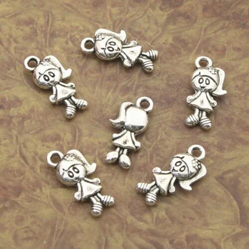 30pcs Tibetan Silver color beautiful cute kid design charm