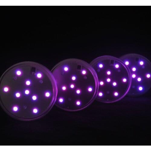 4pcs/lot) 3AAA Battery Operated Remote 7CM Multicolor Submersible Led Light Party Waterproof led Light Under vase light