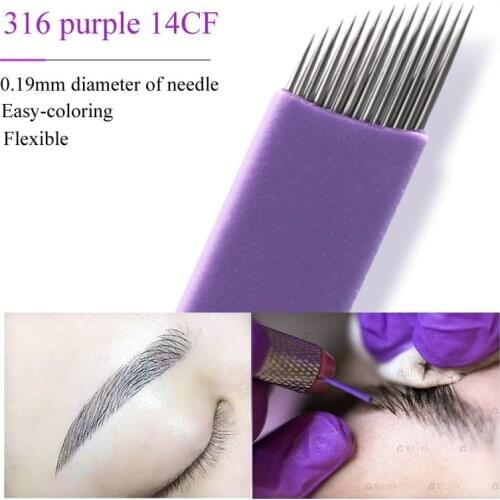 50/100pcs 0.19mm Tattoo Needle Permanent Makeup Eyebrow Tattoo Blade Microblading for 3D Embroidery Manual Pen Tool Accessories