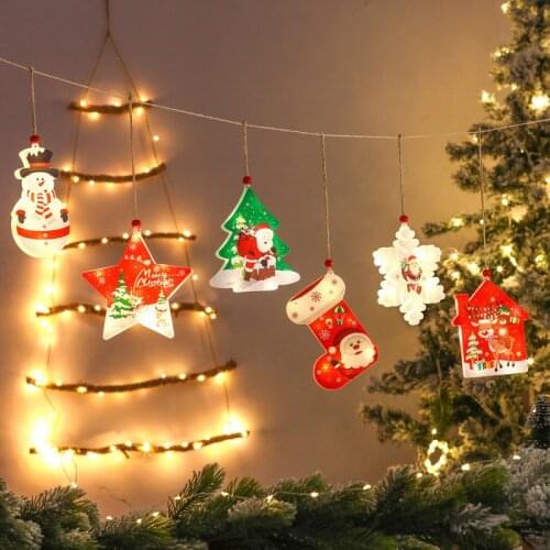 6PCS Christmas Lights Battery Fairy LED Lamp Holiday Lighting New Year Decoration Lights Navidad Indoor Garland LED String Lamp