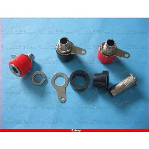 60 pcs 4mm Banana Jack For 4mm Banana Plug 2 colors Red and Black