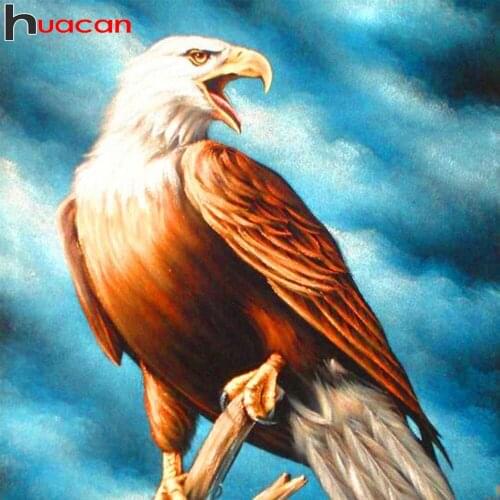 Huacan 5d Diy Diamond Painting Eagle Decor Home Diamond Embroidery Animal Mosaic Crystal Diamond Art