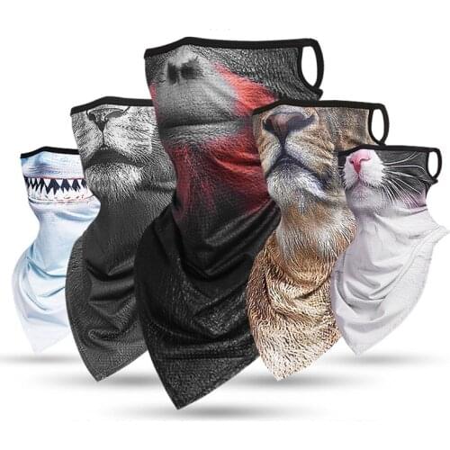 Multifunction Outdoor Balaclava Animal Print Magic Scarf Triangle Face Cover Breathable Hiking Camping Ski Neck Gaiter Bandana
