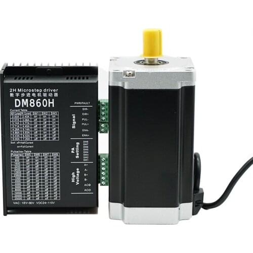 Free Shipping 4.0Nm 7.5Nm 8.5Nm 12Nm 2 Phase Hybrid Nema 34 Stepper Motor 86 5.0A+ZD-2HA860 Motor Driver