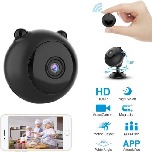 Mini Wireless Camera 2.4GHz WiFi HD 1080P Home Security P2P Camera Night Vision Small Camcorder Remote Monitor hidden TF Card