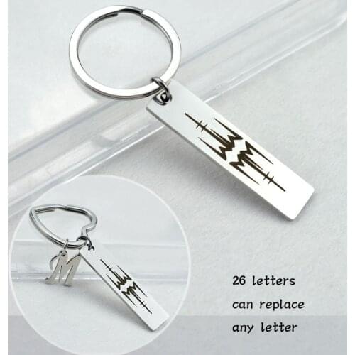 Fashion Jewelry Rock Band Marilyn Manson Keychain Stainless Steel Letter Key Chains Car Keychain Charms Accessories Gift for Men