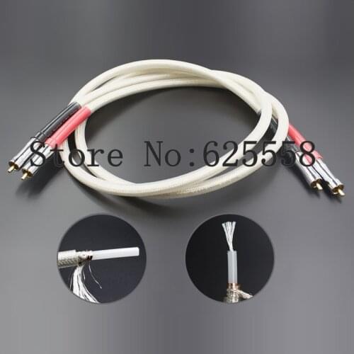 Pair Silver Plated Digital Audio Cable HIFI Digital Coaxical Cable 75Ohm digital Cable DAC Decoder