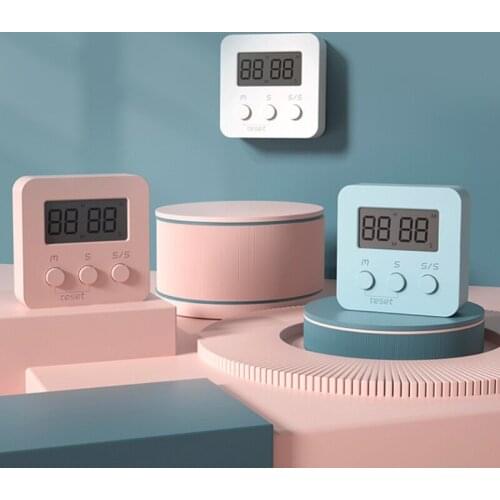 Digital Kitchen Countdown Timer LCD Display Loud Alarm Clock Cooking Time Calculator Mini Classroom Counter with Hole