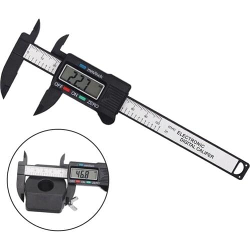 100mm 3.94" LCD Digital Electronic Carbon Fiber Vernier Caliper Gauge Micrometer Digital Ruler Measuring Tools