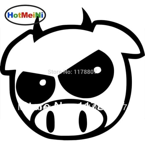 HotMeiNi Devil Pig Japan Racing JDM Sticker For Car Rear Windshield Truck SUV Bumper Auto Door Laptop Vinyl Decal 8 Colors