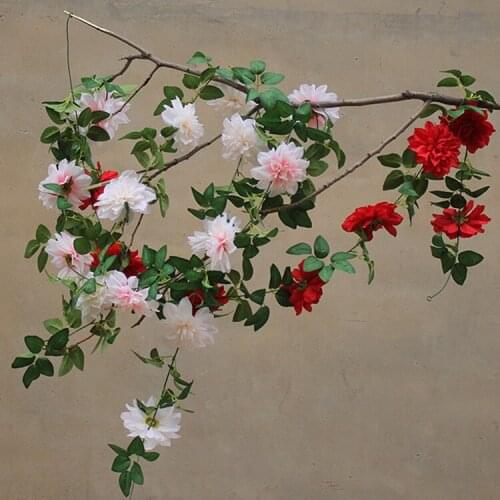 Fake flower rattan wreath simulation rose flower vine pipe ceiling winding home wedding decoration flower vine wall hanging vine