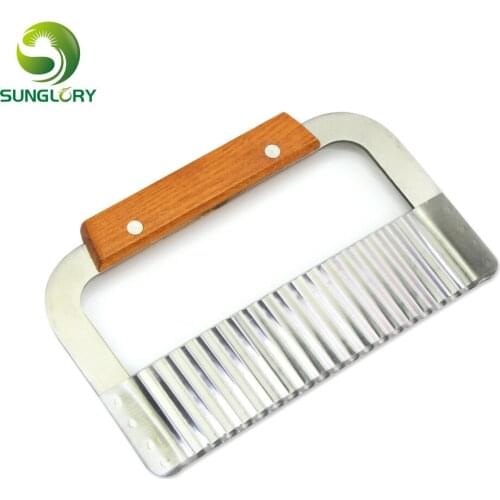 Stainless Steel Potato Slicer Vegetable Fruit Cutter Potato Chips Potato Wavy Edged Cutter Knife Cooking Tools Kitchen Gadget