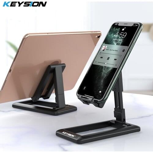 KEYSION Desk Mobile Phone Holder Stand For iPhone iPod Adjustable Tablet Holder Universal Phone Stand for Samsung Xiaomi Huawei