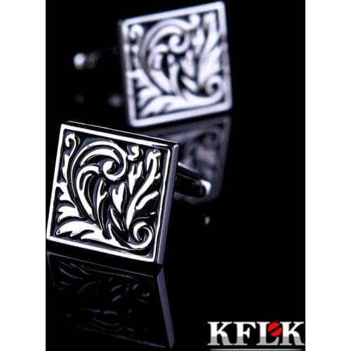 KFLK Jewelry shirt cufflink for mens Brand Black Retro Cuff link Male Button High Quality Luxury Wedding Fashion guests