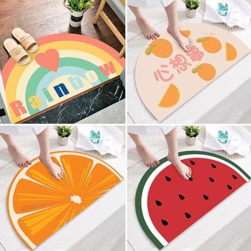 Entrance Doormat Semicircle Dust Proof Anti Slip Door Mat Printing Kitchen Floor Mats Bedroom Carpet Rugs