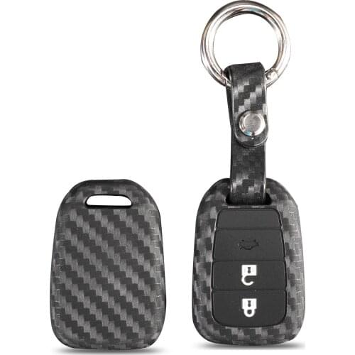 Kutery Carbon Fiber Silicone Remote Smart Car Key Case Cover For Honda Vezel City Civic Jazz CRV Crider HRV Protection Replace