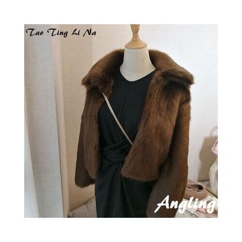 Top brand Style 2020 New High-end Fashion Women Faux Fur Coat S27 high quality