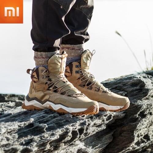 Xiaomi RAX Men Outdoor Hiking Boots Waterproof Hiking Shoes Genuine Leather Sports Shoes Sport Sneakers Anti-Slip Mountain Boots