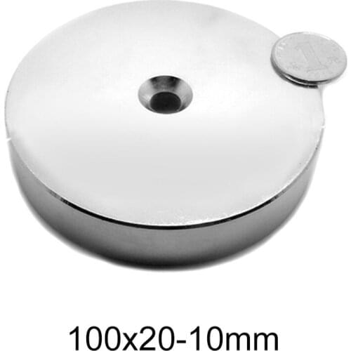 1PC 100x20-10 mm Big Thick Round Magnet 100mm X 20mm Neodymium Magnet Disc 100*20-10 mm N35 Permanent Magnet 100*20 Hole 10mm