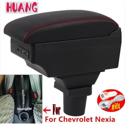 For Chevrolet Nexia Armrest For Chevrolet Nexia 1 2021 Arm Rest Dual Layer Central Store Content Box USB Charging Accessories