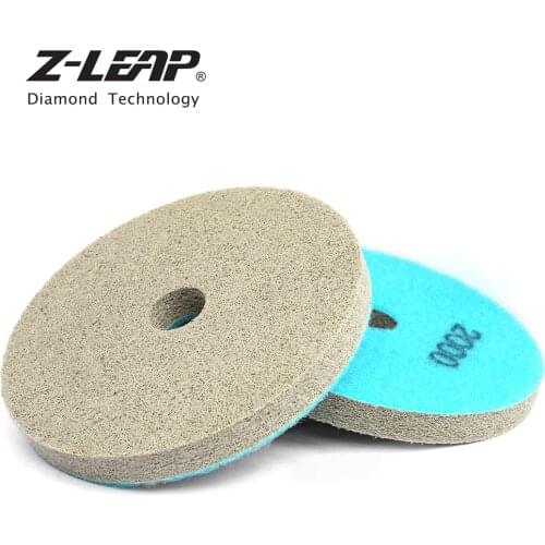 Z-LEAP 2pcs 125mm Sponge Diamond Polishing Pads 5 inch Buff Disc For Marble Artificial Stone Sandstone Floor Wet Cleaning Tool