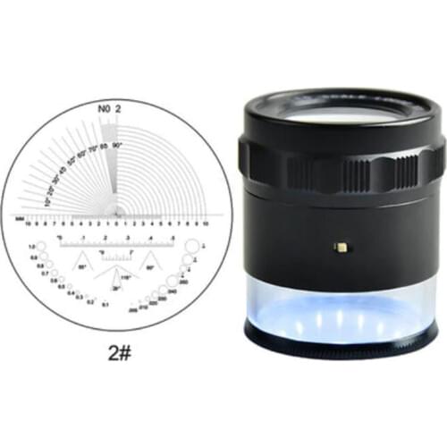 Portable 10x LED Illuminated Printing Magnifier Optical Glass Lens Loupe Scale Cylindrical Mganifying Glass With 8 LED Lights