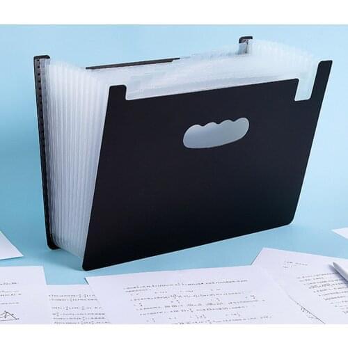 13 Pockets Multicolored Expanding Files Folder Expandable Accordion Style File Organizer for School Office A4 Letter Size White