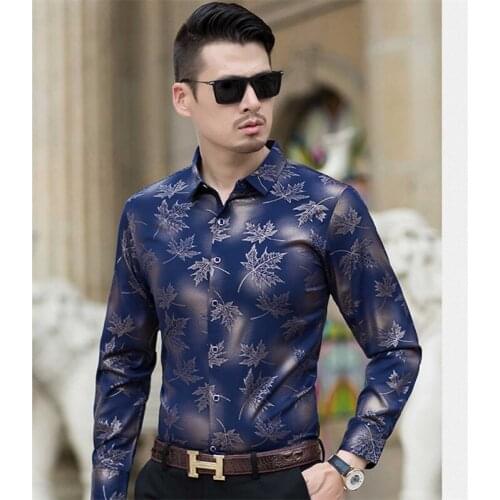 2021 New Long Sleeve Maple Leaf Designer Shirts Men Slim Fit Vintage Fashions Mens Shirt Man Dress Jersey Clothing