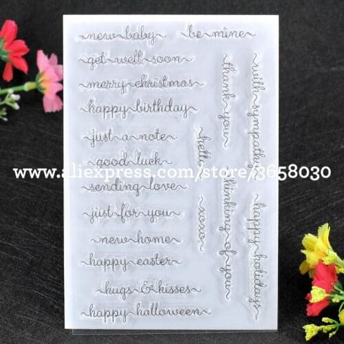 Merry christmas happy birthday good luck Scrapbook DIY photo cards rubber stamp clear stamp transparent stamp 10x15cm 8052715