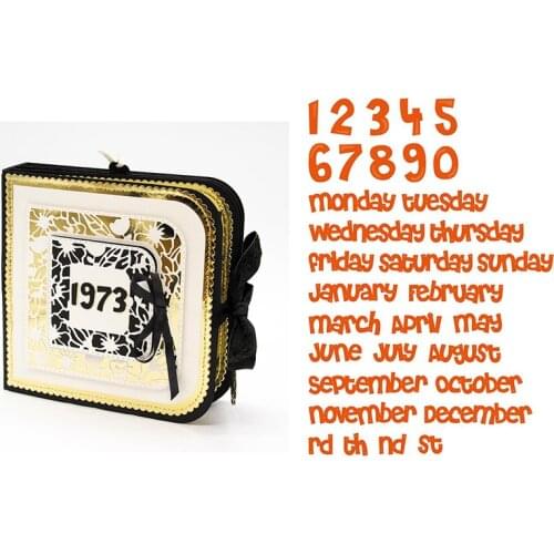 Numbers 12 Months Date Metal Cutting Dies Stencils for DIY Scrapbooking Photo Album Decorative Embossing Paper Cards Crafts Die