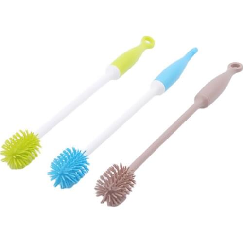 Blue Green Red TPR Bottle Brush Bottle Cleaner Kitchen Accessories Home Kitchen aby Feeding-Bottle Cleaning Brush