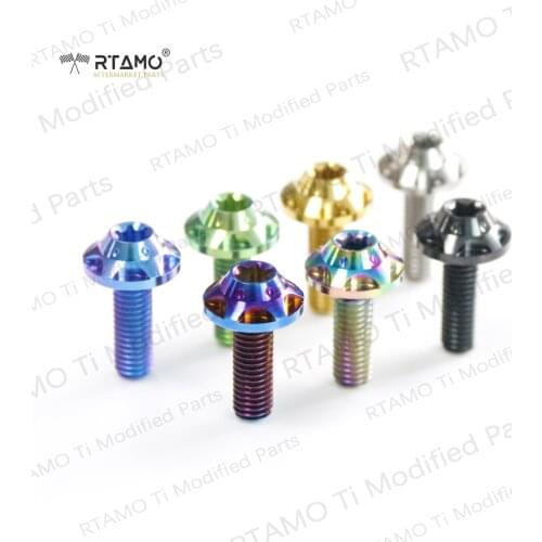 Titanium Bolts M5X15(OD=12) CNC Head Screw for Bike Motorcycle and Car Parts